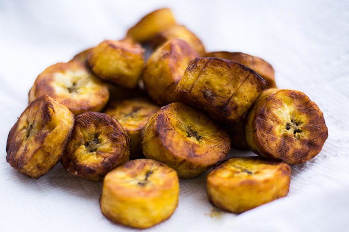 sweet fried plantains are a cheap and delicious snack