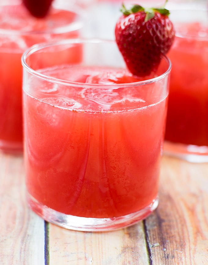 Agua de fresa is a refreshing beverage popular through out Mexico. It is only one of many different types of agua frescas. Serve it this Cinco de Mayo. It will be a hit!