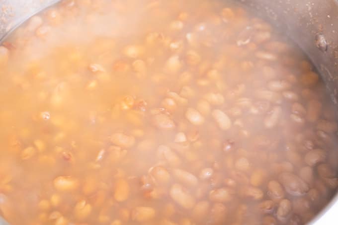 simmering beans