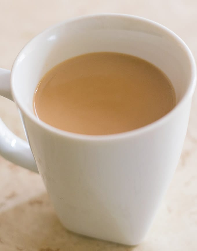 coffee in a white mug