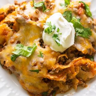 beef enchilada bake