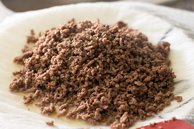 drained ground beef