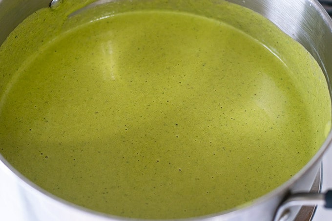 green salsa in a pot