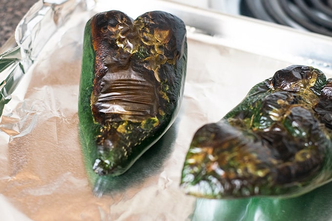 roasting poblano peppers