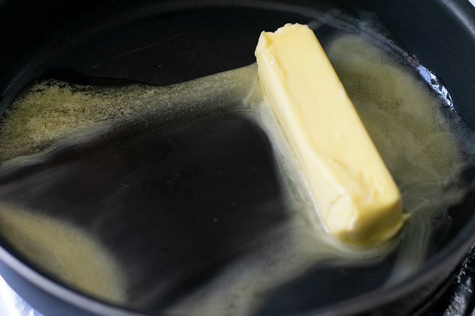 melting a stick of butter