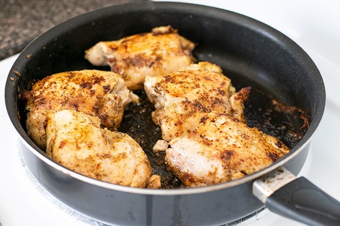 browned chicken thighs