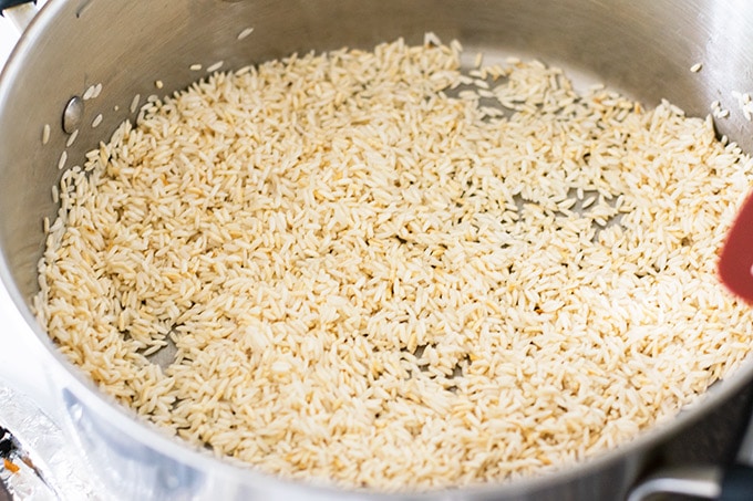 toasting rice