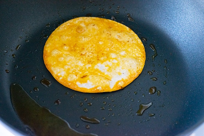 consomme dipped tortilla