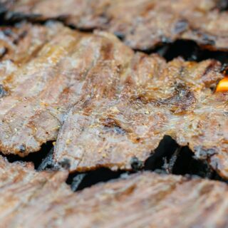 carne asada on the grill
