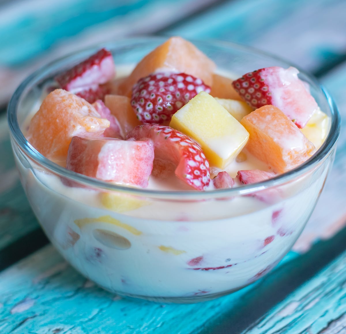 Mexican Fruit Salad with Cream - Thrift and Spice