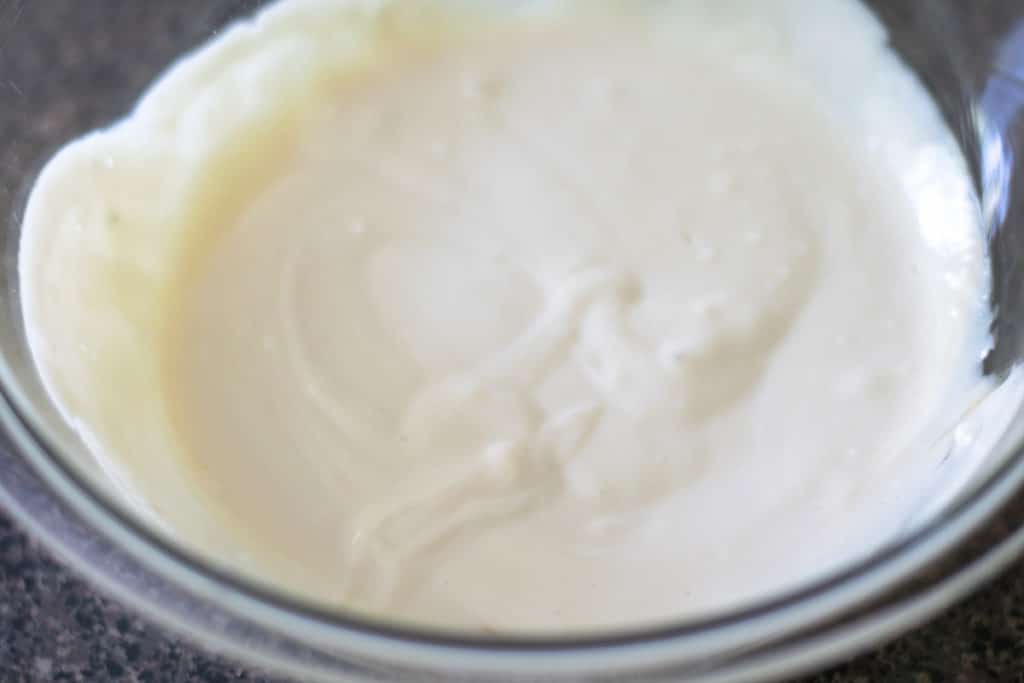 bowl of yogurt and sweetened condensed milk