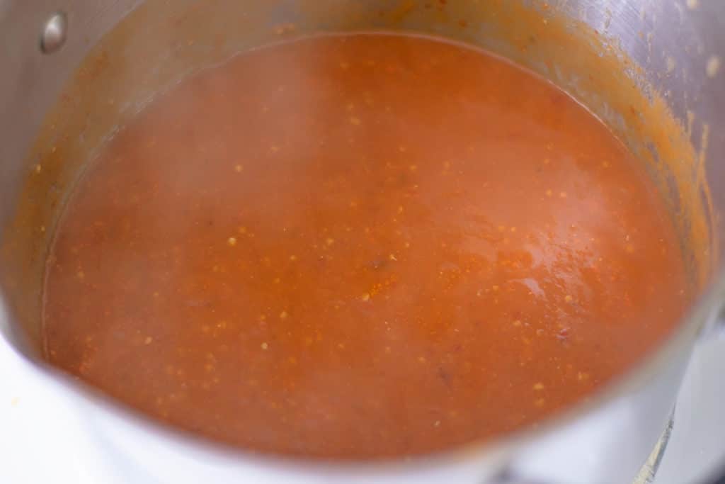 salsa for tacos in a pot