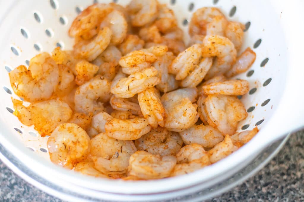 raw seasoned shrimp