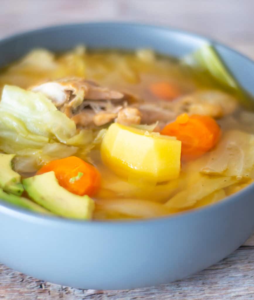 A bowl of Mexican chicken soup.