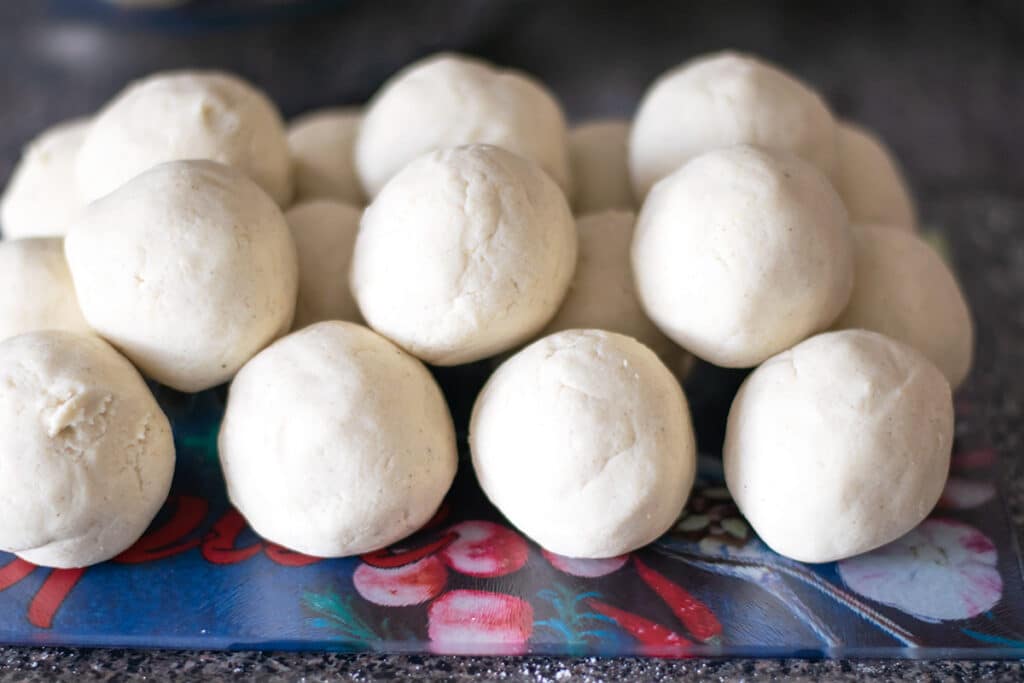 dough balls for pupusas.
