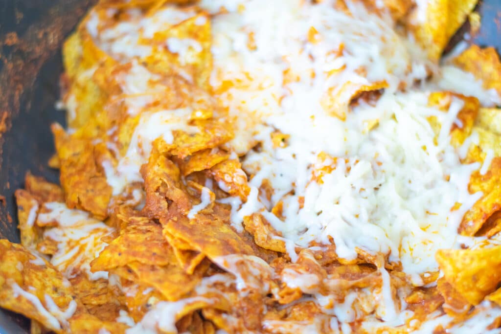chilaquiles in a skillet