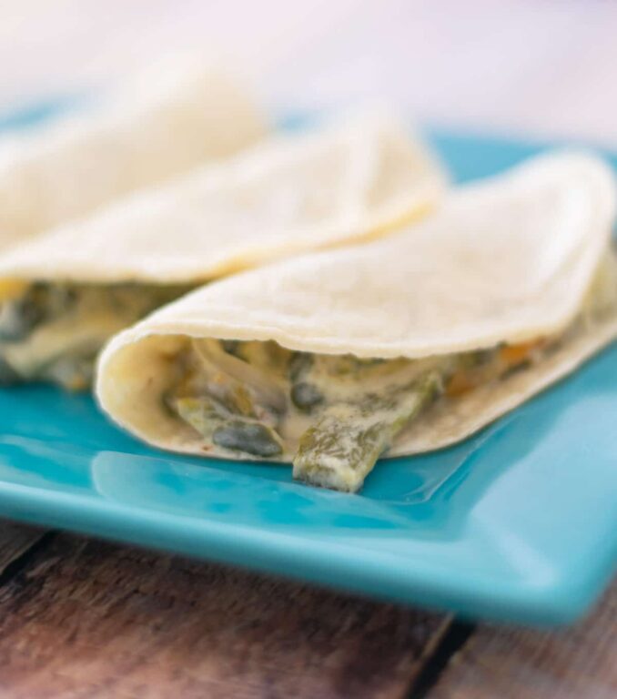 Making Raja's Rajas Recipe (Roasted Poblano Strips in Cream Sauce) - Thrift and Spice