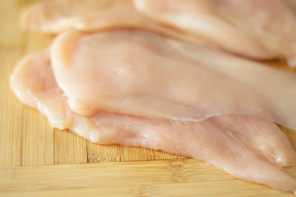 Thinly sliced chicken breasts