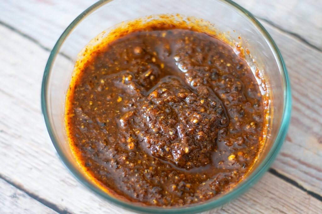a bowl of salsa macha