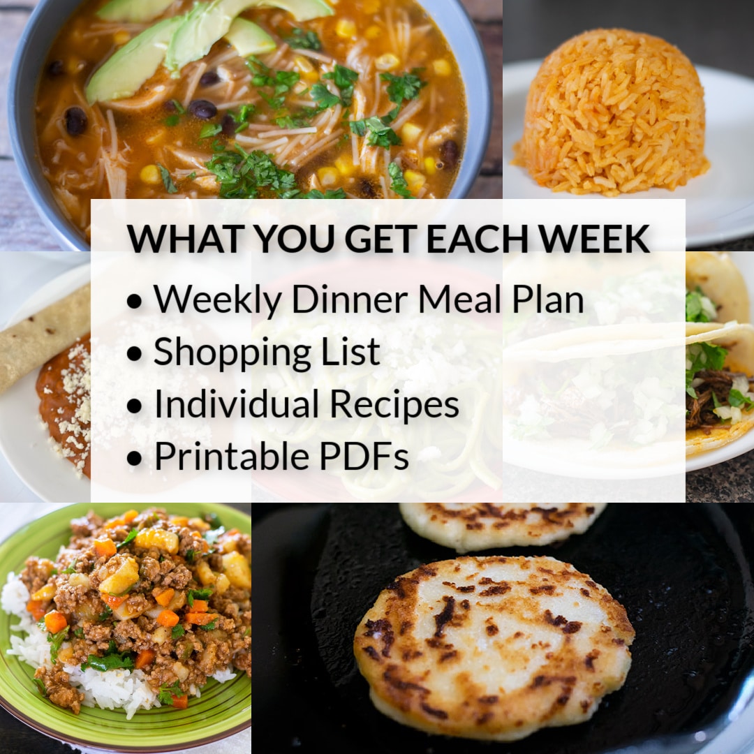Weekly dinner meal plans with shopping list and printable recipes