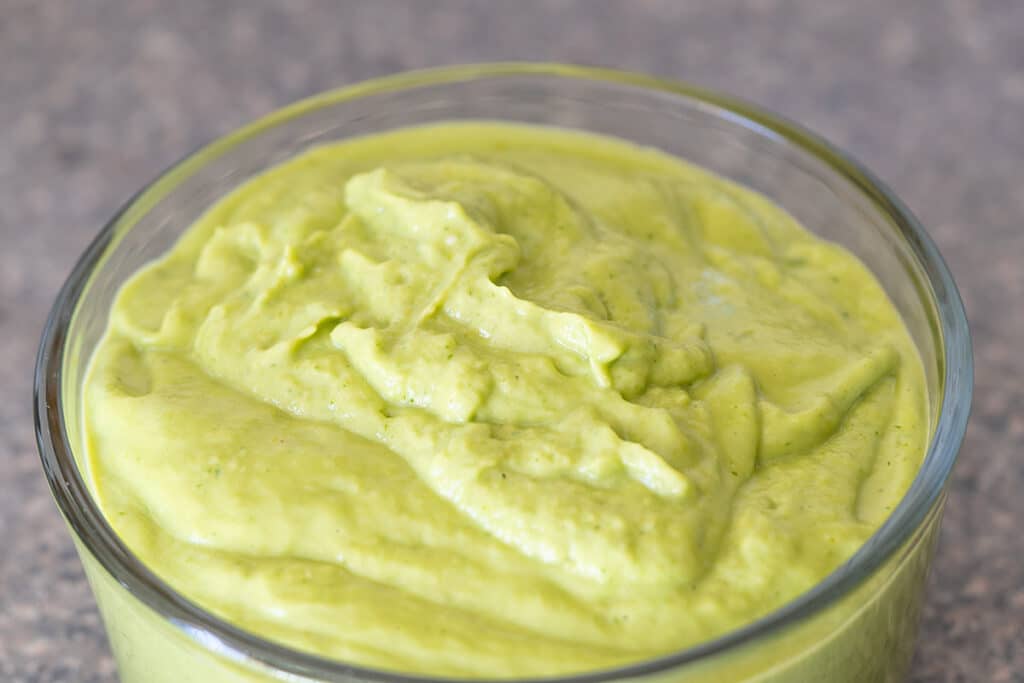 Salsa verde with avocado
