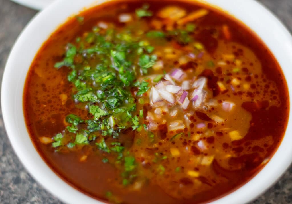 A bowl of beef birria.