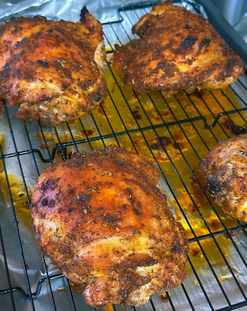 Crispy baked chicken thighs