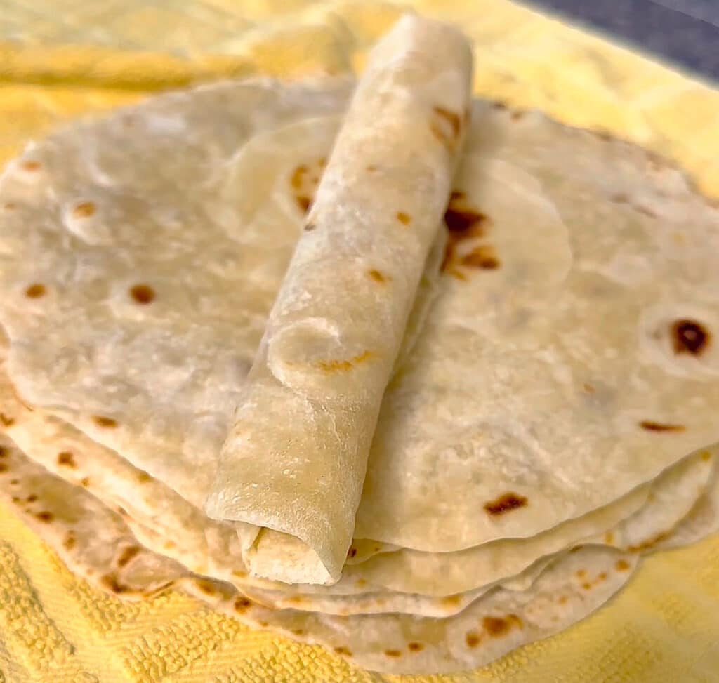 Homemade flour tortillas.