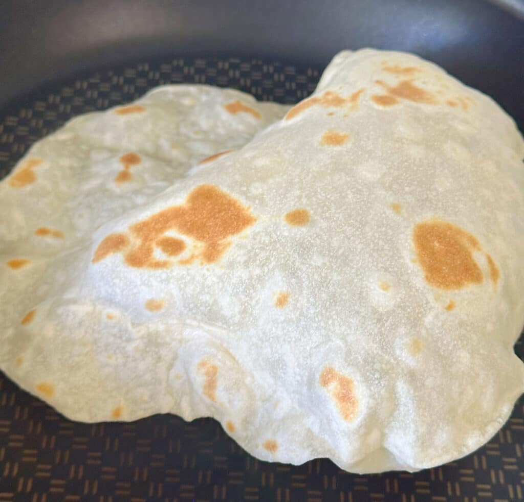 inflated flour tortilla