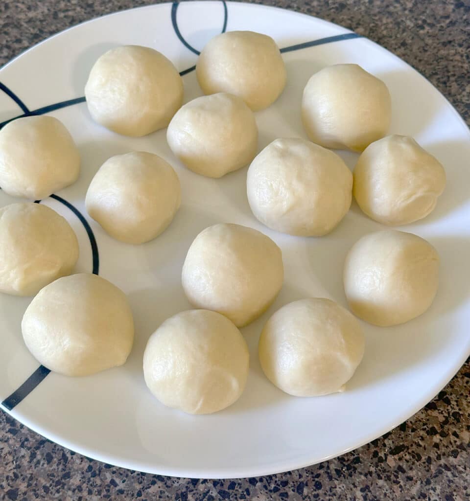 dough balls for flour tortillas.