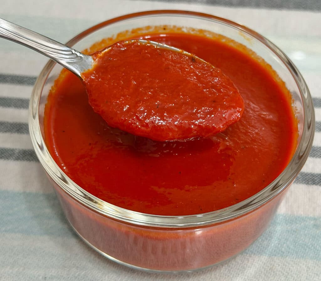 Guajillo salsa in a bowl